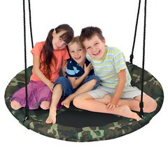 40″ Flying Saucer Tree Swing Outdoor Play Set w/ Adjustable Ropes Camouflage