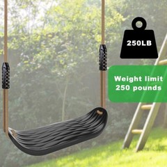 Plastic Swing Seat, Non Slip Tree Swing Set with Adjustable Rope & 2 Carabiners