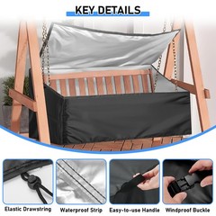 Porch Swing Cover,420D Outdoor Hanging Swing Covers,Waterproof Patio Swing-Co…