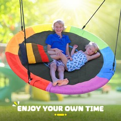 700lbs 60″ Large Saucer Tree Swing for Kids Adult Waterproof with Hanging Straps
