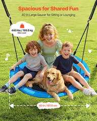 40 In Saucer Swing Seat W/ Heavy Duty A Frame Metal Stand 440lbs Load Capacity