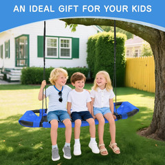 CYFIE 38″ Rectangle Platform Tree Swing for Kids, Anti-Fade and Breathable Texti