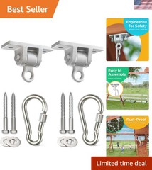 Swing Set Hangers – 2 Heavy Duty Brackets with Locking Snap Hooks, 300 lbs