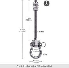 Heavy Duty Stainless Steel Swing Hangers with Bearings – Set of 6
