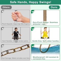 Heavy Duty Swing Seat with Adjustable Rope, A: Black Swing Seat (1 Pack)