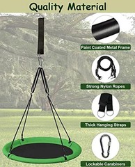 40 Inch Saucer Tree Swing Set for Kids & Adults, Adjustable Swing 40 inch Green