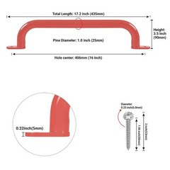 Espets 17.2 Inch blue Metal Safety Handles For Playground 6 Pack – Red