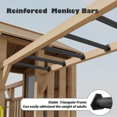 6 Pack Steel Monkey Bars for Kids, 21.5 Inch Backyard Climbing Play Set Acces…