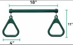 Jungle Gym Kingdom Trapeze Swing Bar with Heavy Duty Chain & Locking Carabiners