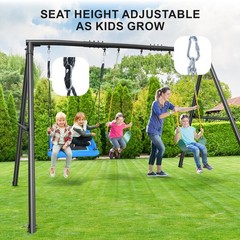 600lbs Heavy Duty A Frame Swing Set with 3 Swings Kids Adults Swing Set Backyard