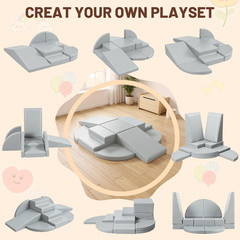 9-Piece Climbing Toys for Toddlers: Soft PU Leather Foam Blocks – Baby Climb and