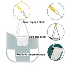 59 High Back Full Bucket Toddler Swing Seat with Heavy Duty Plastic Dark Green