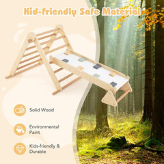 Pikler Triangle Set 7 in 1 Climbing Toys for Toddlers Foldable Baby Wood Montess