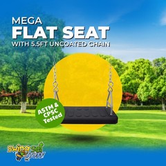 SWING SET STUFF INC. RUBBER MEGA FLAT SEAT 5.5 FT. UNCOATED CHAIN (BLACK) 0312
