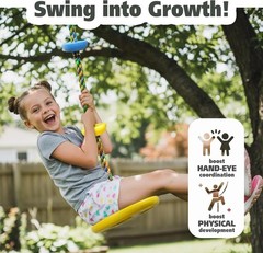 Versatile Kids Climbing Rope Tree Swing with Easy Install Features & Accessories