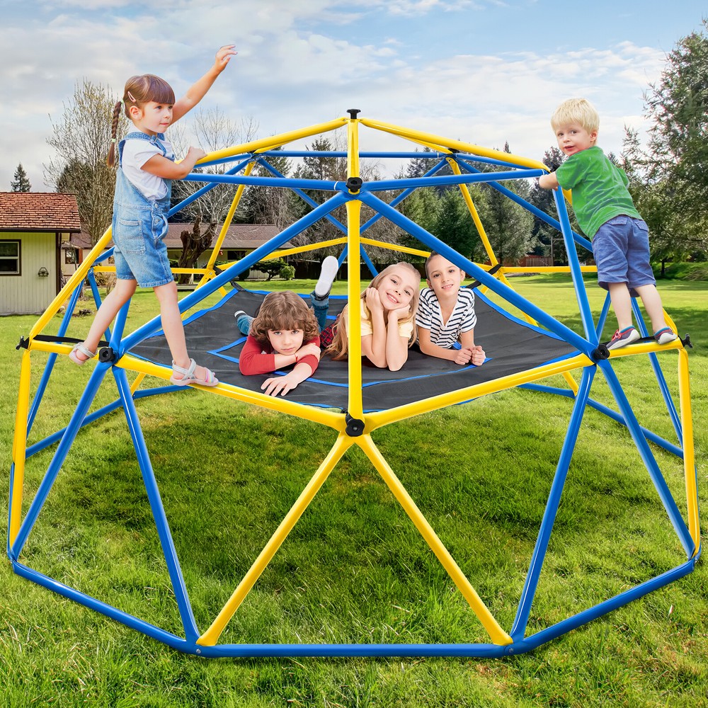 Climbing Dome 10FT Jungle Gym w/Hammock & Swing for Kids 800lbs Toddler Play Set