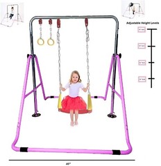 Kids 3-in-1 Jungle Gym Swing Trapeze Rings Playground Set