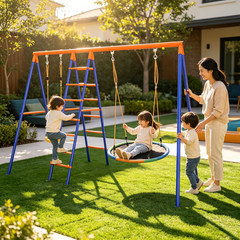 Toddler Swing Set for Backyard,Outdoor Swing Climber for Kids and Adults