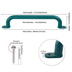 17 Inch Green Playground Handles Indoor Kids Monkey Bar Ladders 6Pcs