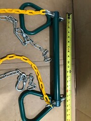 Trapeze Bar Rings 250 lbs Capacity Metal Chain Rust-UV Resistant Hardware NEW