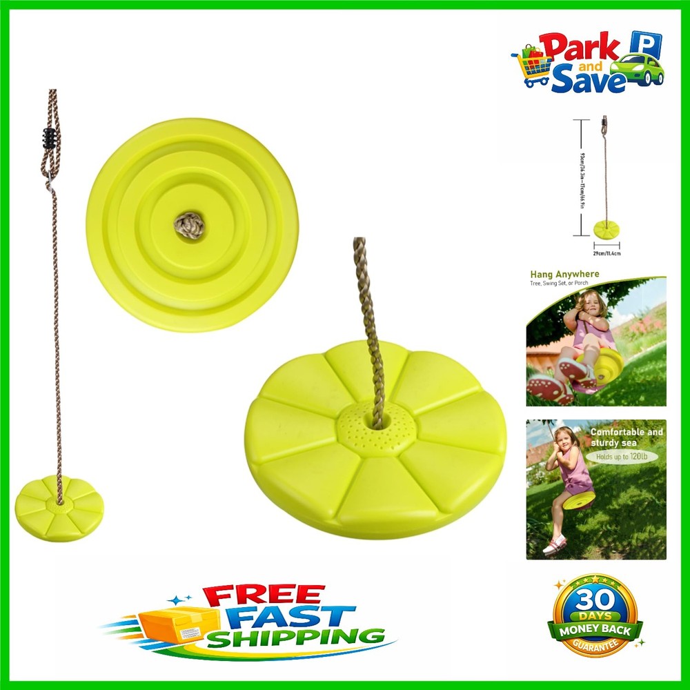 220lbs Capacity Yellow Tree Swing Disc – Fun for Kids 3-10, Easy Install