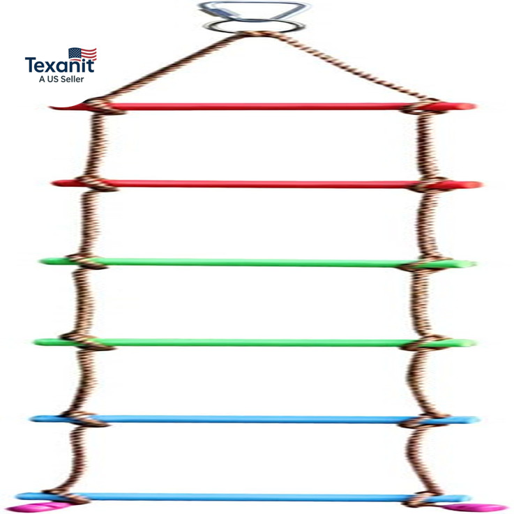 6.6FT Climbing Rope Ninja Ladder for Kids – Kids Ninja Warrior Obstacle Course A