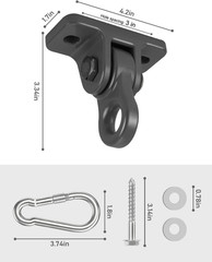 Heavy Duty Porch Swing Hangers Kit Dual Bearing Ceiling Hooks 5000lbs 2 Pack