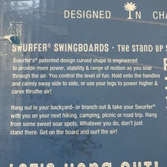 The Original Swurfer SW001 200lb Wood Air Surfing Board Brand New
