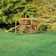 Easy Installation Swing Set Roof Canopy 52×90 Inches – Green Outdoor Shade Cover