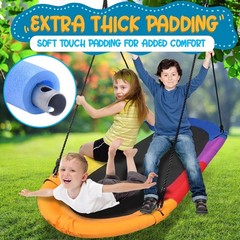 Serenelife Heavy-Duty Oval Swing -Sturdy & Durable, Indoor/Outdoor Use (Rainbow)