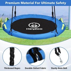48 inch Tree Swing, Larger Saucer Flying Swing for Whole Family, 900lbs Weigh…