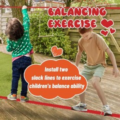 Ninja Warrior Obstacle Course for ，60ft Ninja Slackline-with 8 Pcs ,Tree Prot…