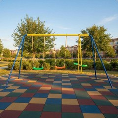 V-Shaped Frame Swing Set Galvanized Children’s Swing Set Treated