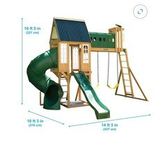 KidKraft Skyway Resort Wooden Outdoor Swing Set for Ages 4-8 Pick up only