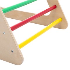 Kids Triangle Climber with Ramp 3-in-1 Indoor Toddler Climbing Ladder Slide Wood