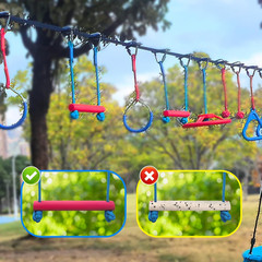 65 FT Ninja Warrior Obstacle Course Swing Set for Kids with 12 Obstacles,Outdoor