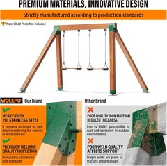 Easy 1-2-3 A-Frame 2 Brackets for Swing Set with All Mounting Hardware, Green