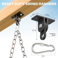 2-Pack A-Frame Swing Set Bracket Kit with 4 Hangers Playground Black