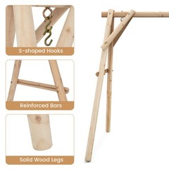 Pine Wooden Swing Frame 770lb A-Frame 67x53x68in Reinforced Natural