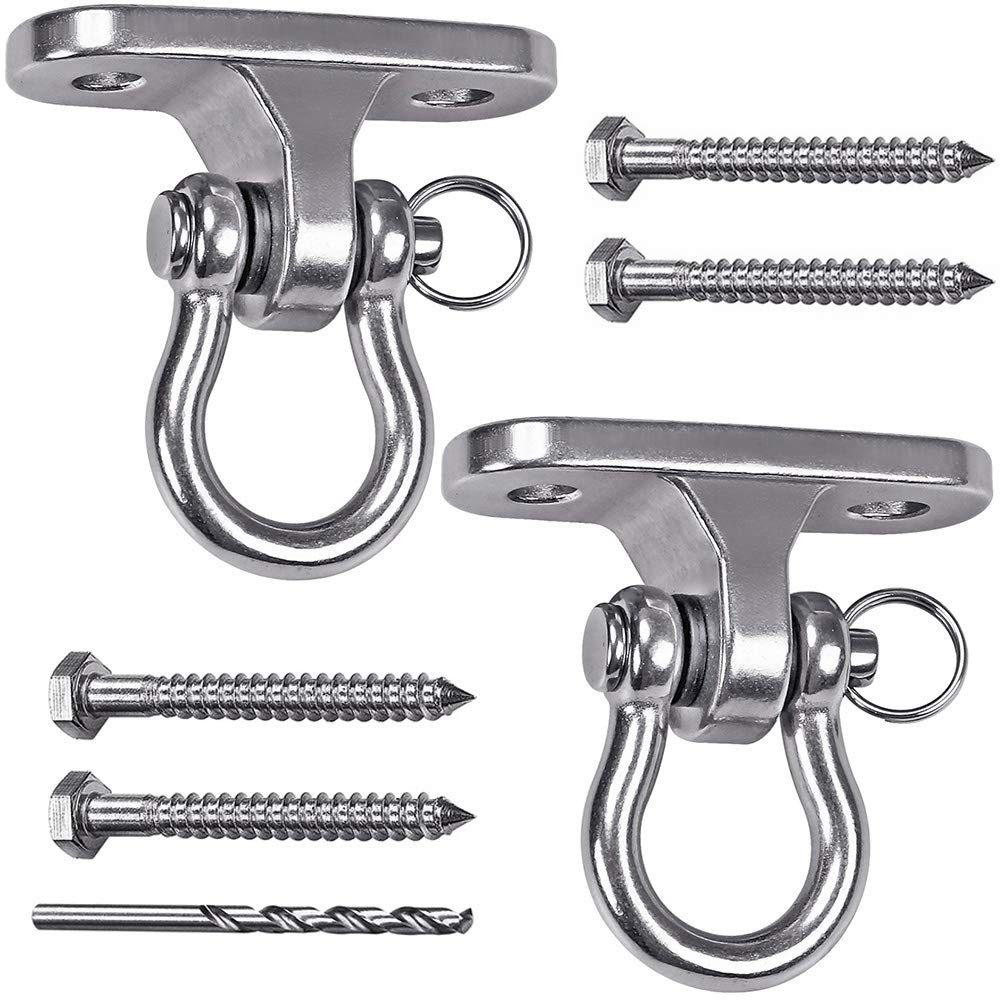 IOH 2 Pcs Heavy Duty Swing Hangers with 4 Screws Stainless Steel 304 Antirust…