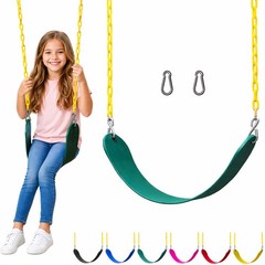 Swing for Outdoor Swing Set – Swing Seat Replacement Kit with Heavy Duty Chai…