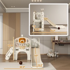 Fun-Filled Toddler Slide with Ring Toss Telescope and Storage Space