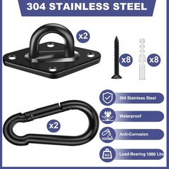 2 Pack Heavy Duty Hammock Hanging Kit 1000Lbs Holding Capacity for Porch