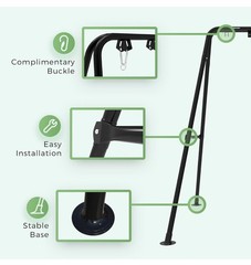 G Taleco Gear Foldable Swing Stand For Kids, Toddler Swing Set BLACK