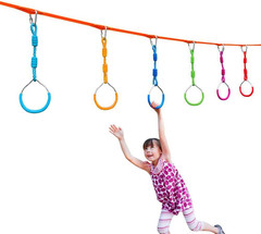 Hanging Ninja Gymnastic Ring Swing Monkey Bar Climbing Bar Jungle Fist for Outdo