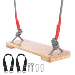 Pinewood Wooden Swing Seat Heavy Duty for Backyard Patio Garden Playground