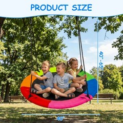 YC 40″ Rainbow Saucer Swing – Heavy Duty Outdoor Tree Swing for Kids & Adults