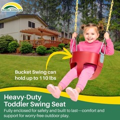 Heavy-Duty High Back Full Bucket Swing Seat | Coated Chains Fully Assembled |…
