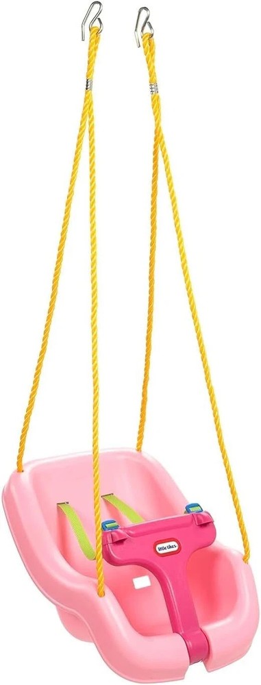 Little Tikes Snug ‘n Secure Pink Swing with Adjustable Straps, 2-in-1 for Baby