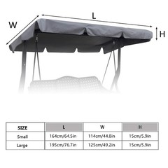 Outdoor Patio Swing Chair Canopy Replacement, 3 Seater Porch Swing Seat Canop…
